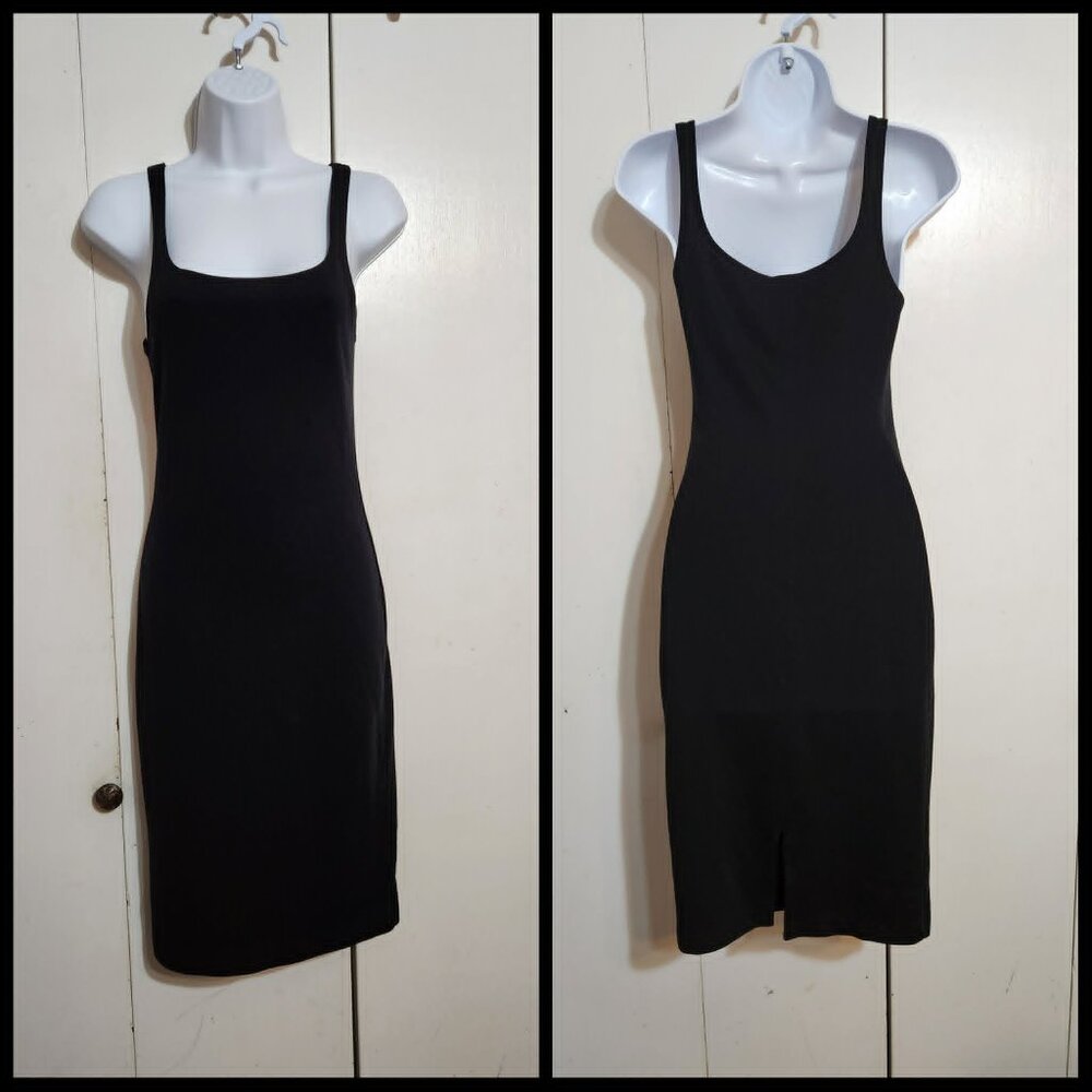 Zara Trafaluc Size 28 Sleeveless Bodycon Midi Sexy Little Black Dress